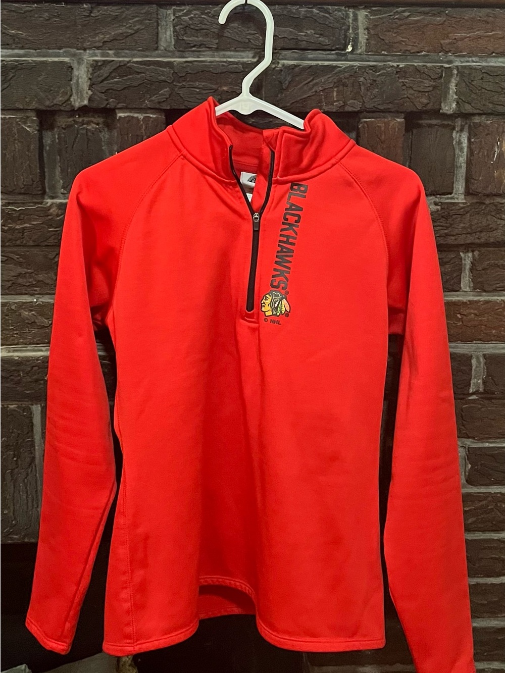 NHL Red Quarter-Zip Blackhawks Pullover